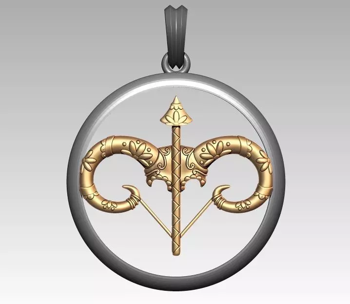 Skeleton Zodiac Sagittarius Pendant 3D print model_0