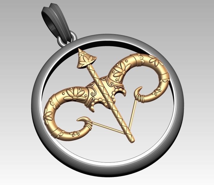 Skeleton Zodiac Sagittarius Pendant 3D print model_3