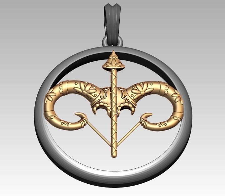 Skeleton Zodiac Sagittarius Pendant 3D print model_1