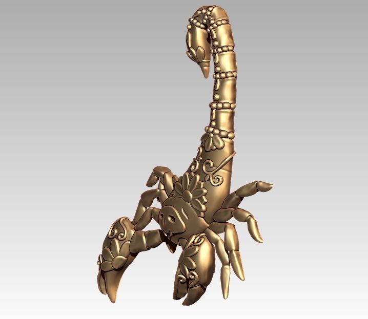 Skeleton Zodiac Scorpio Pendant 3D print model_1