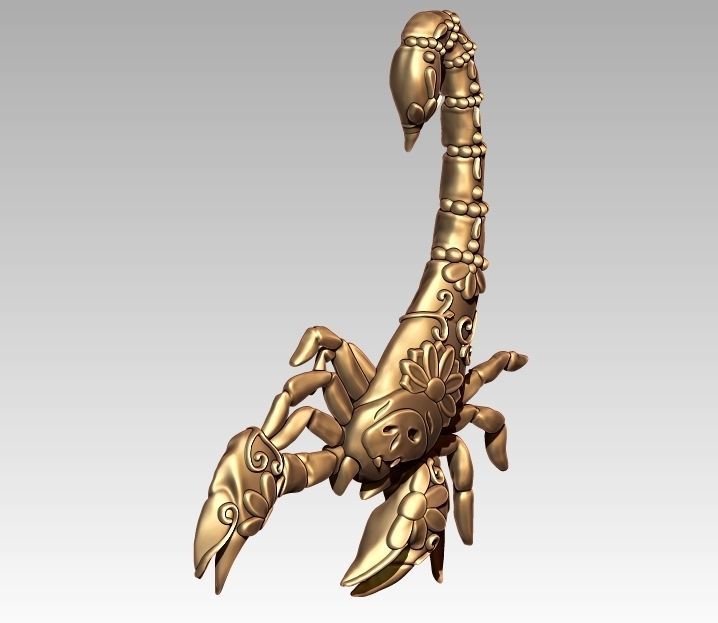 Skeleton Zodiac Scorpio Pendant 3D print model_2