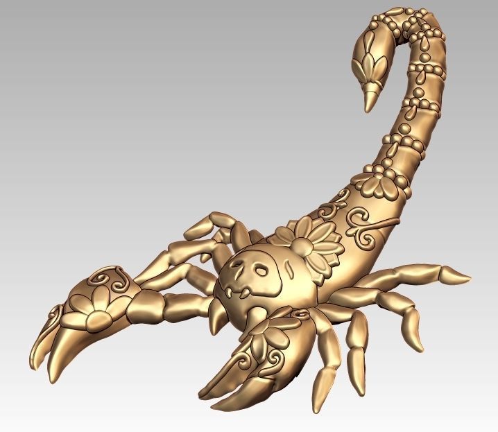Skeleton Zodiac Scorpio Pendant 3D print model_3