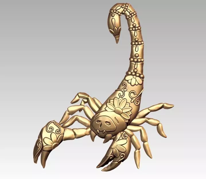 Skeleton Zodiac Scorpio Pendant 3D print model_0