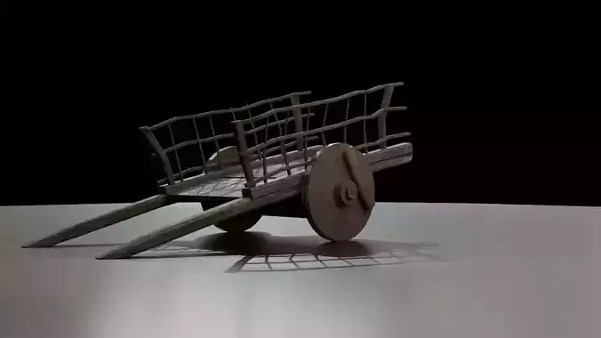 low poly Medieval Wagon 3D model for game and animation video