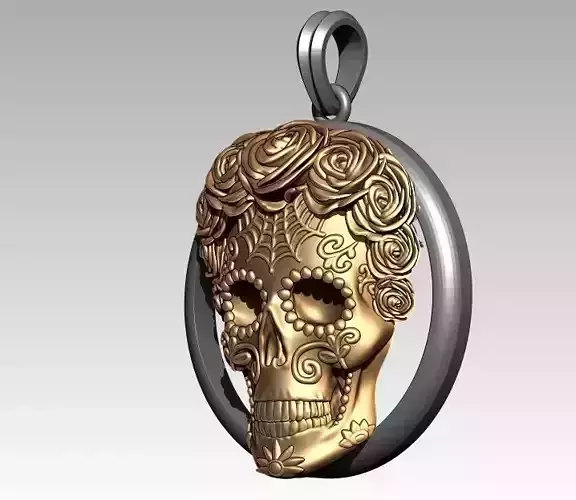 Zodiac Virgo Skeleton Pendant 3D print model