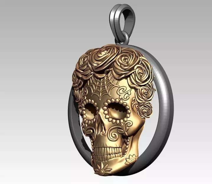 Zodiac Virgo Skeleton Pendant 3D print model_0