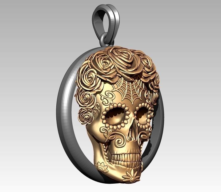 Zodiac Virgo Skeleton Pendant 3D print model_1