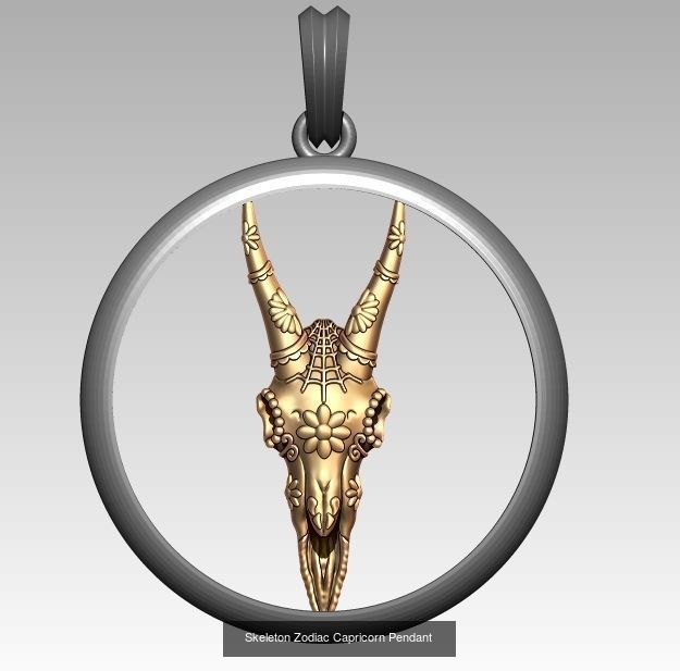 Horoscope Skeleton Pendant 3D Model Collection_4