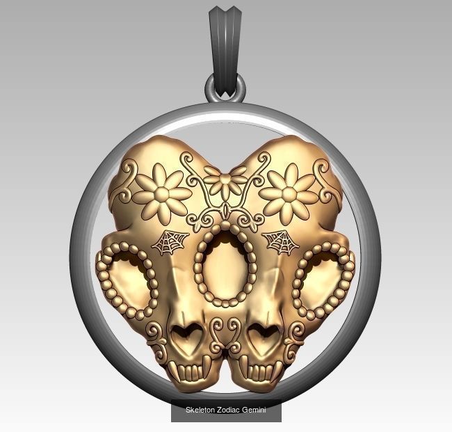Horoscope Skeleton Pendant 3D Model Collection_6