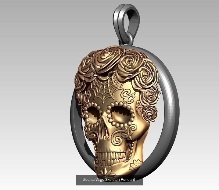 Horoscope Skeleton Pendant 3D Model Collection_15
