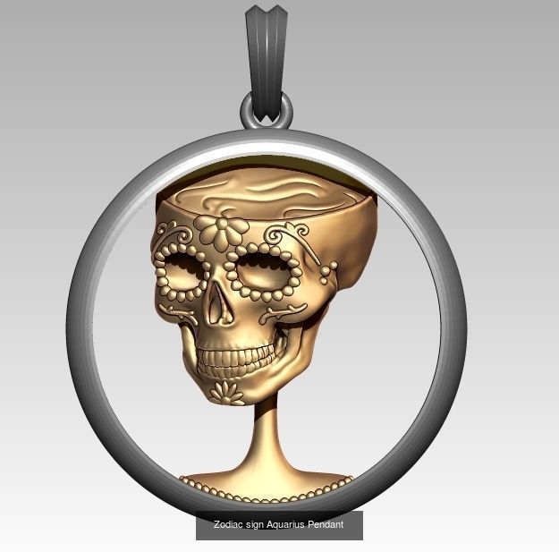 Horoscope Skeleton Pendant 3D Model Collection_2