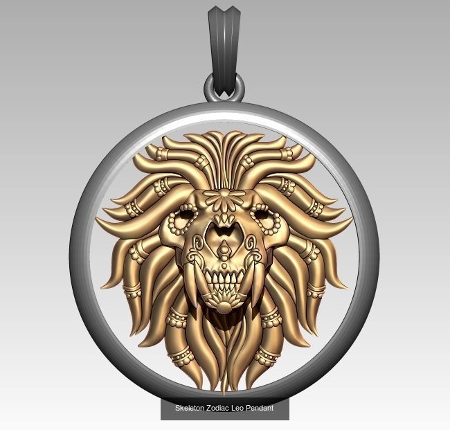 Horoscope Skeleton Pendant 3D Model Collection_7