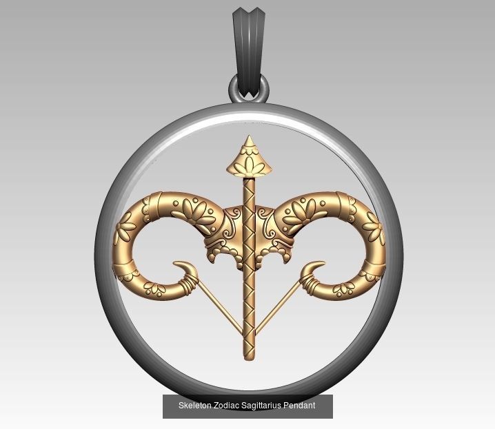 Horoscope Skeleton Pendant 3D Model Collection_13