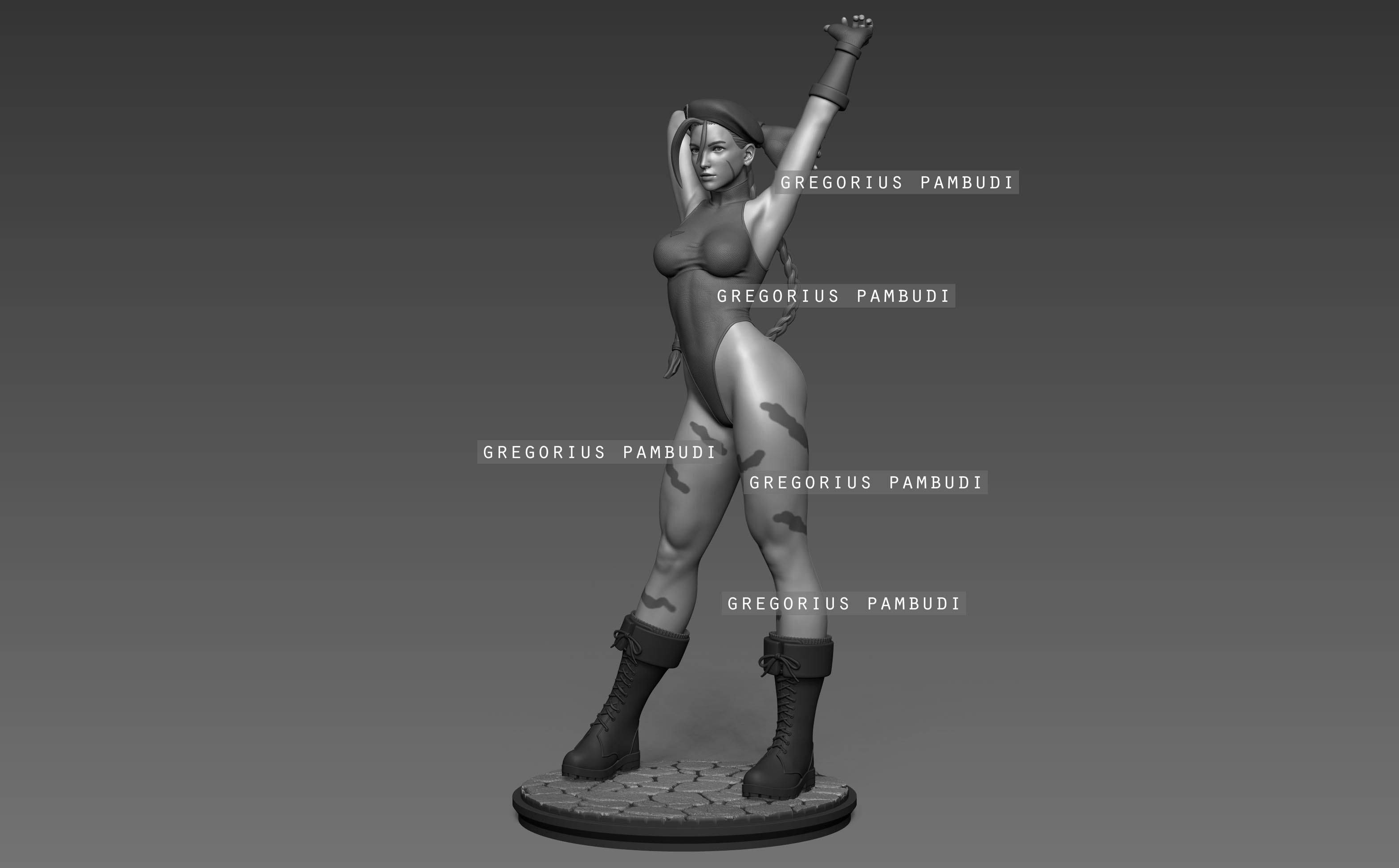 Cammy Street Fighter Fan Art Statue 3d Printable 3D print model_13