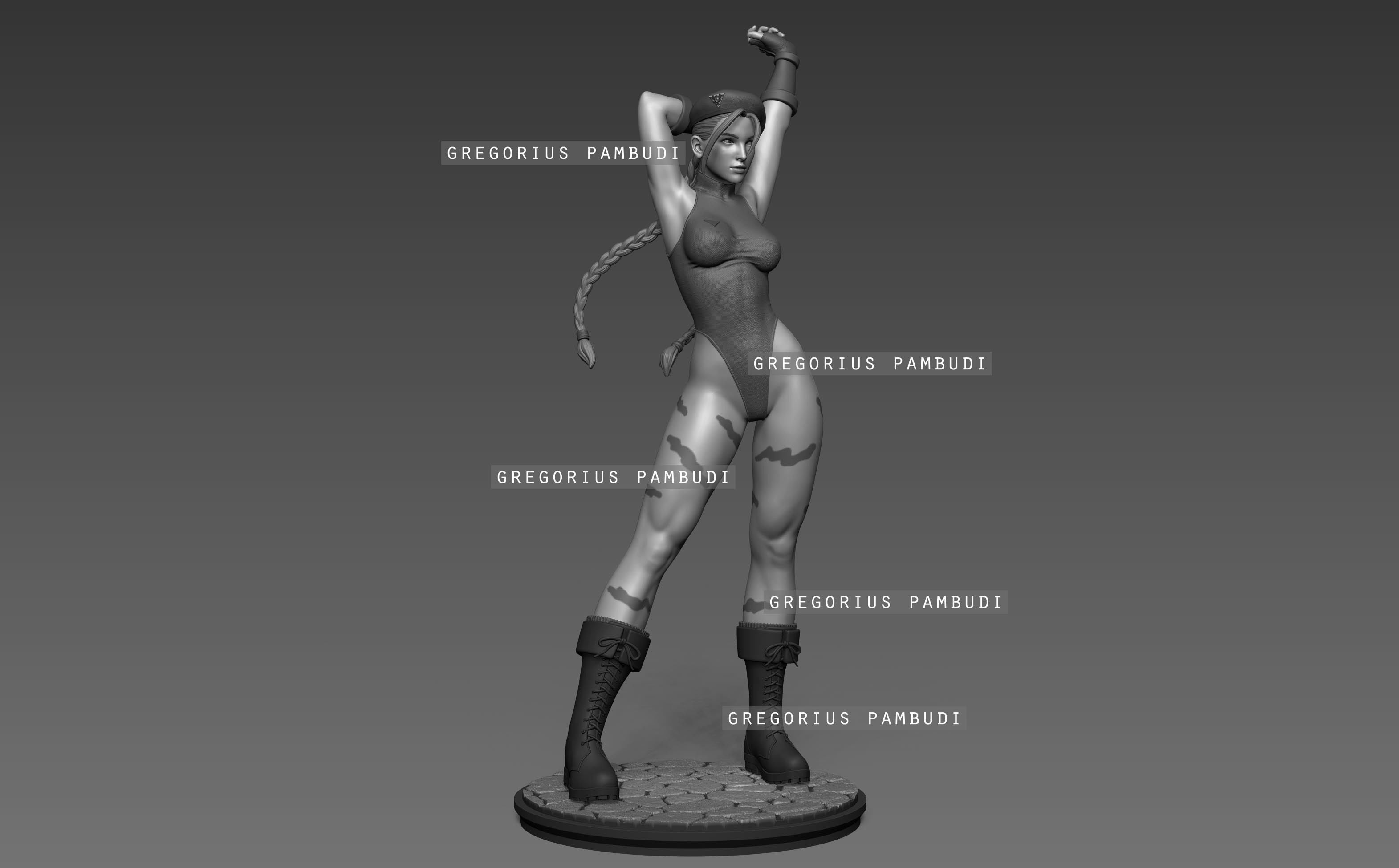 Cammy Street Fighter Fan Art Statue 3d Printable 3D print model_2