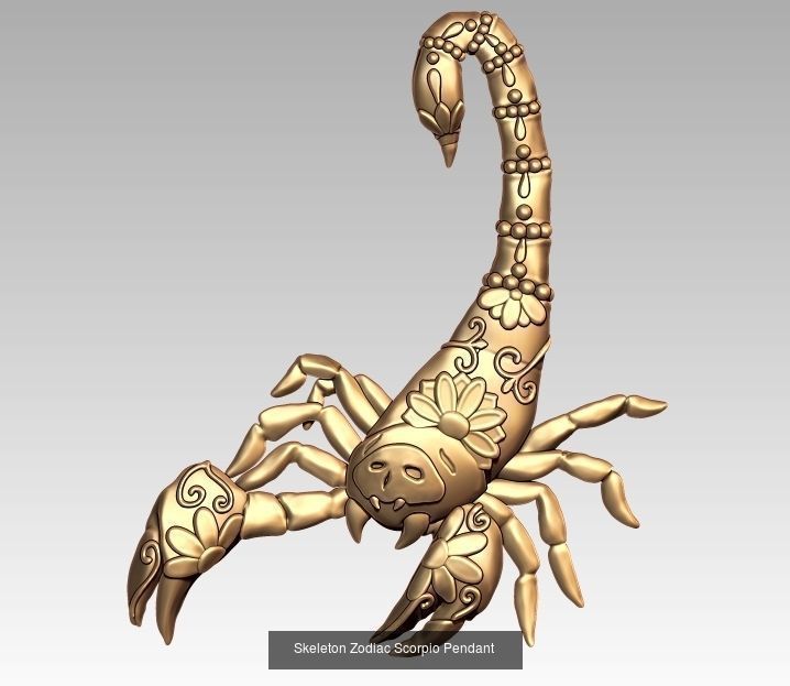 Horoscope Skeleton Pendant 3D Model Collection_14