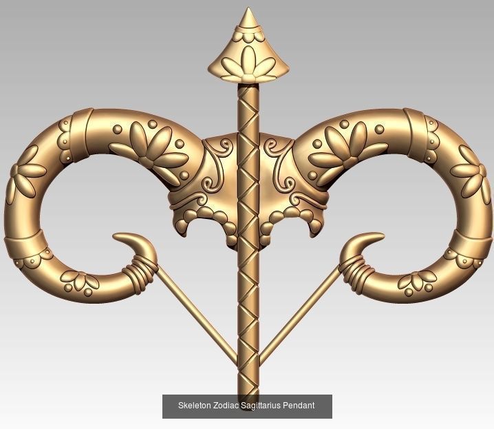 Horoscope Skeleton Pendant 3D Model Collection_13