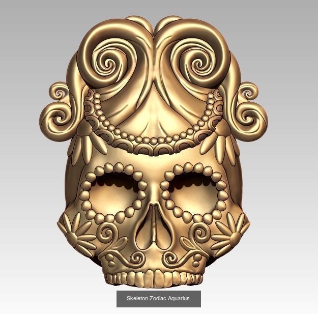 Horoscope Skeleton Pendant 3D Model Collection_1