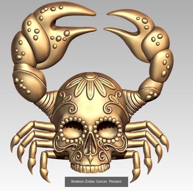 Horoscope Skeleton Pendant 3D Model Collection_3