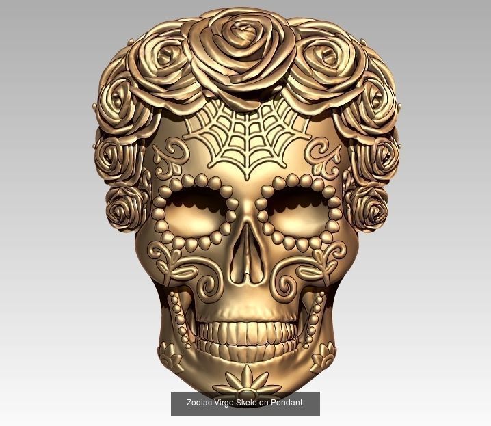 Horoscope Skeleton Pendant 3D Model Collection_15