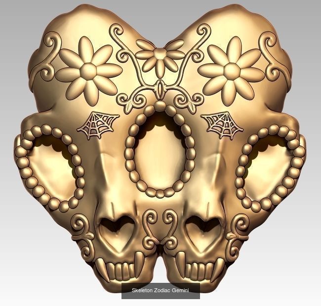 Horoscope Skeleton Pendant 3D Model Collection_6