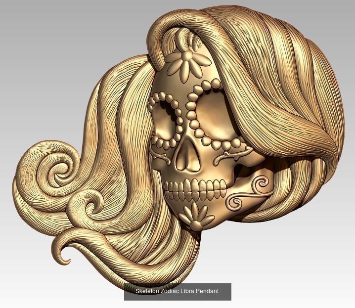 Horoscope Skeleton Pendant 3D Model Collection_10
