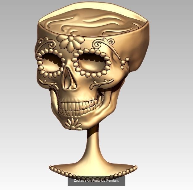 Horoscope Skeleton Pendant 3D Model Collection_2