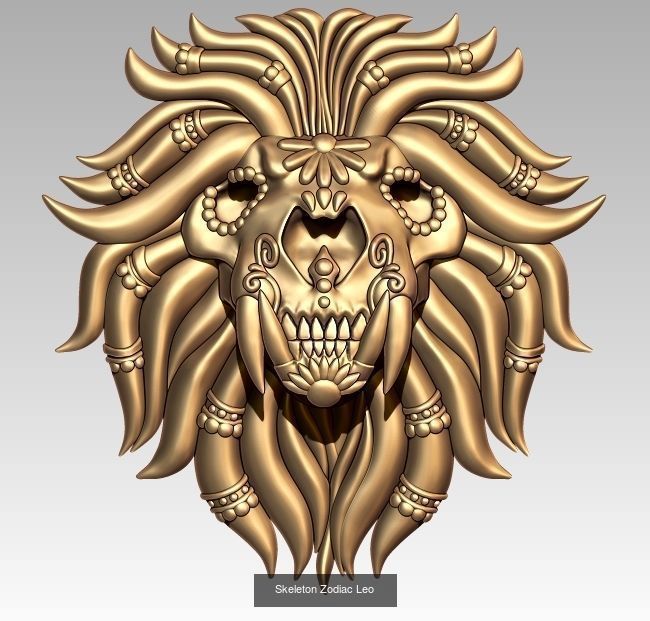 Horoscope Skeleton Pendant 3D Model Collection_7