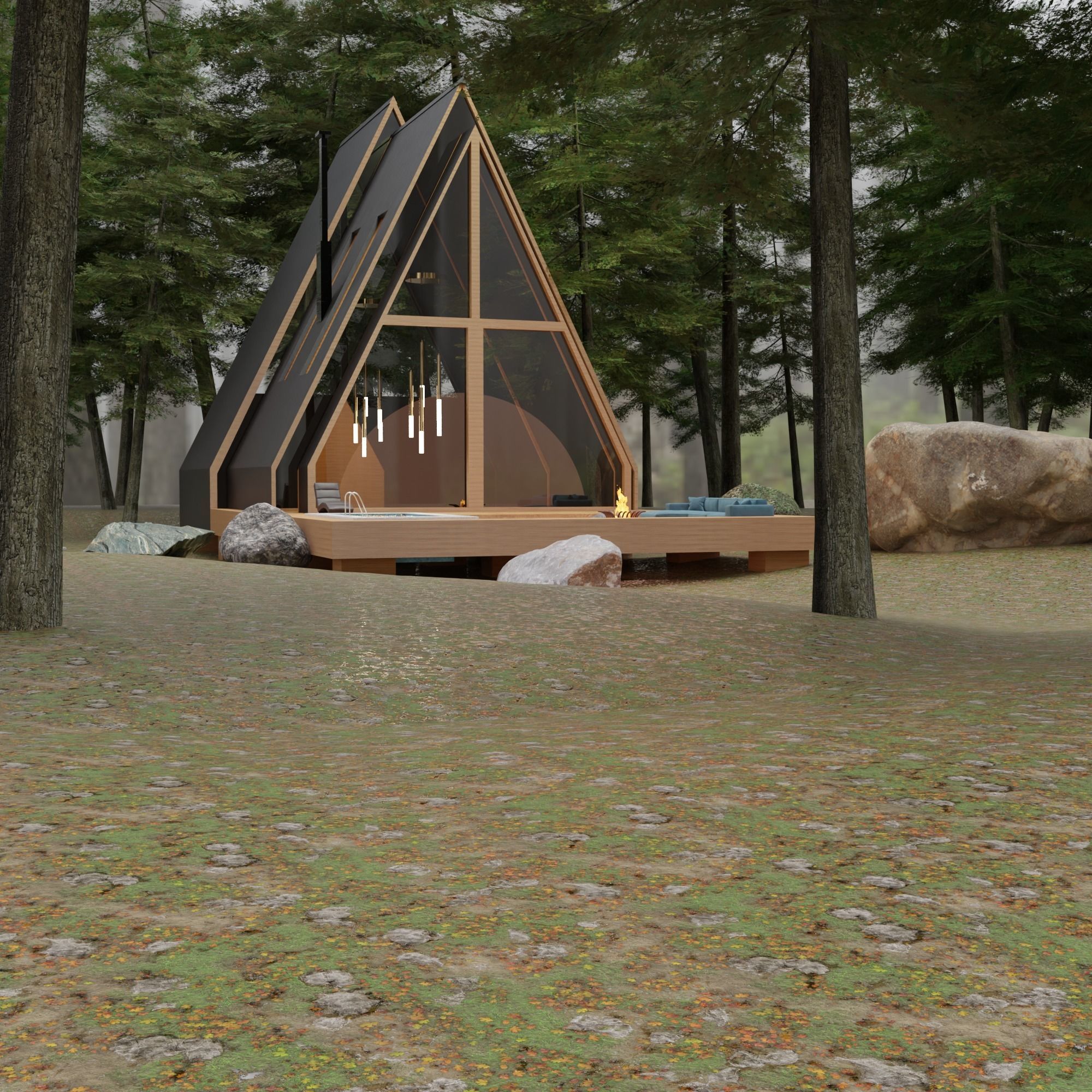 Dream house in forest 3d model 3D model_2