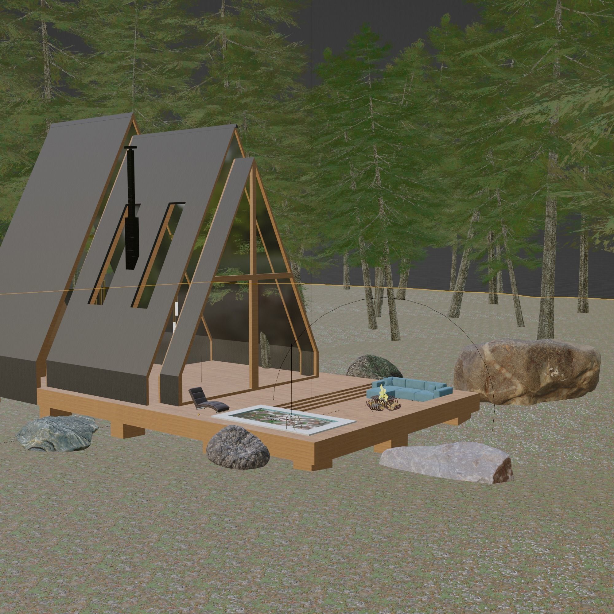 Dream house in forest 3d model 3D model_5