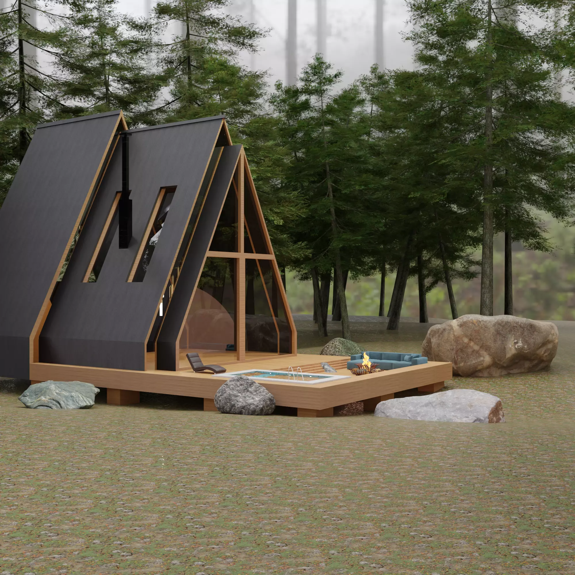 Dream house in forest 3d model 3D model_0