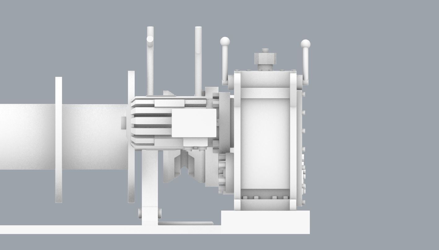 Front Anchor Winch Low-poly 3D model_19