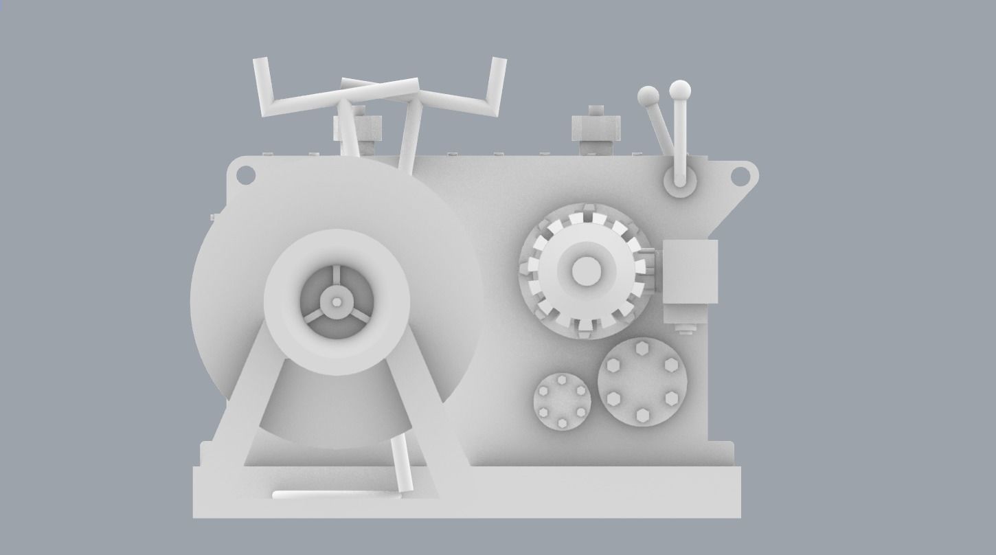 Front Anchor Winch Low-poly 3D model_16