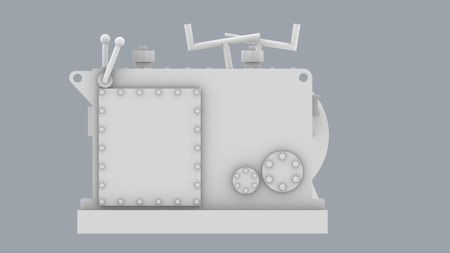 Front Anchor Winch Low-poly 3D model_17