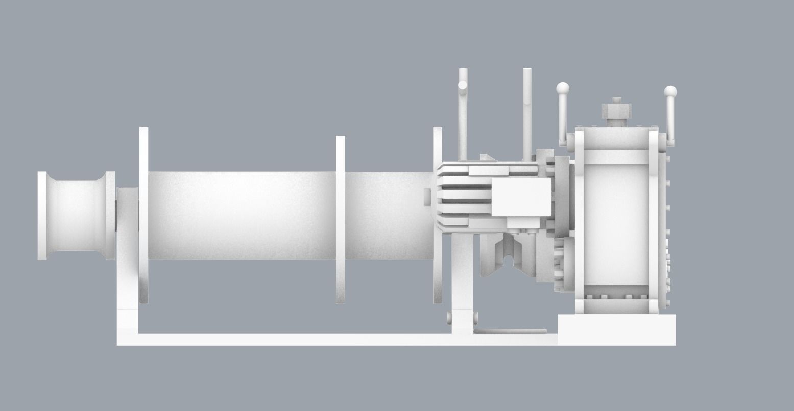 Front Anchor Winch Low-poly 3D model_18