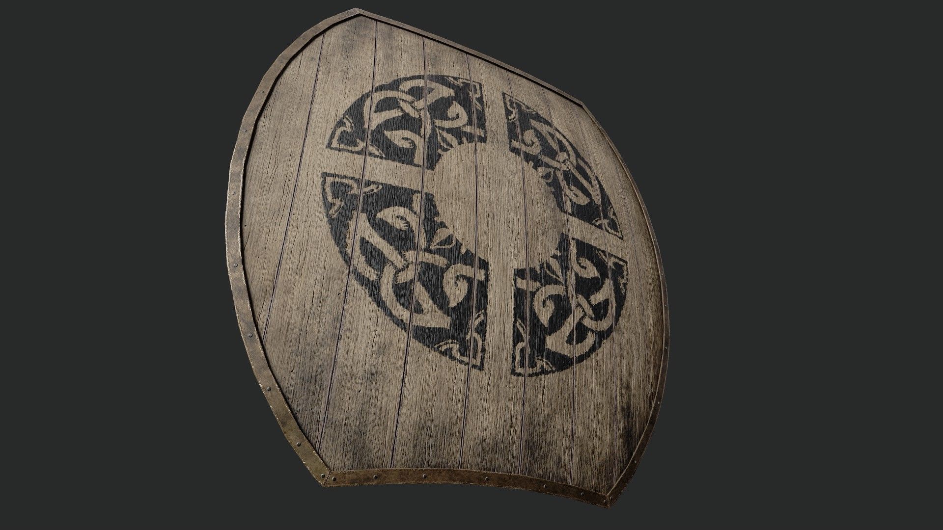 Slavic hybrid shield-painted ring rune symbol Low-poly 3D model_4