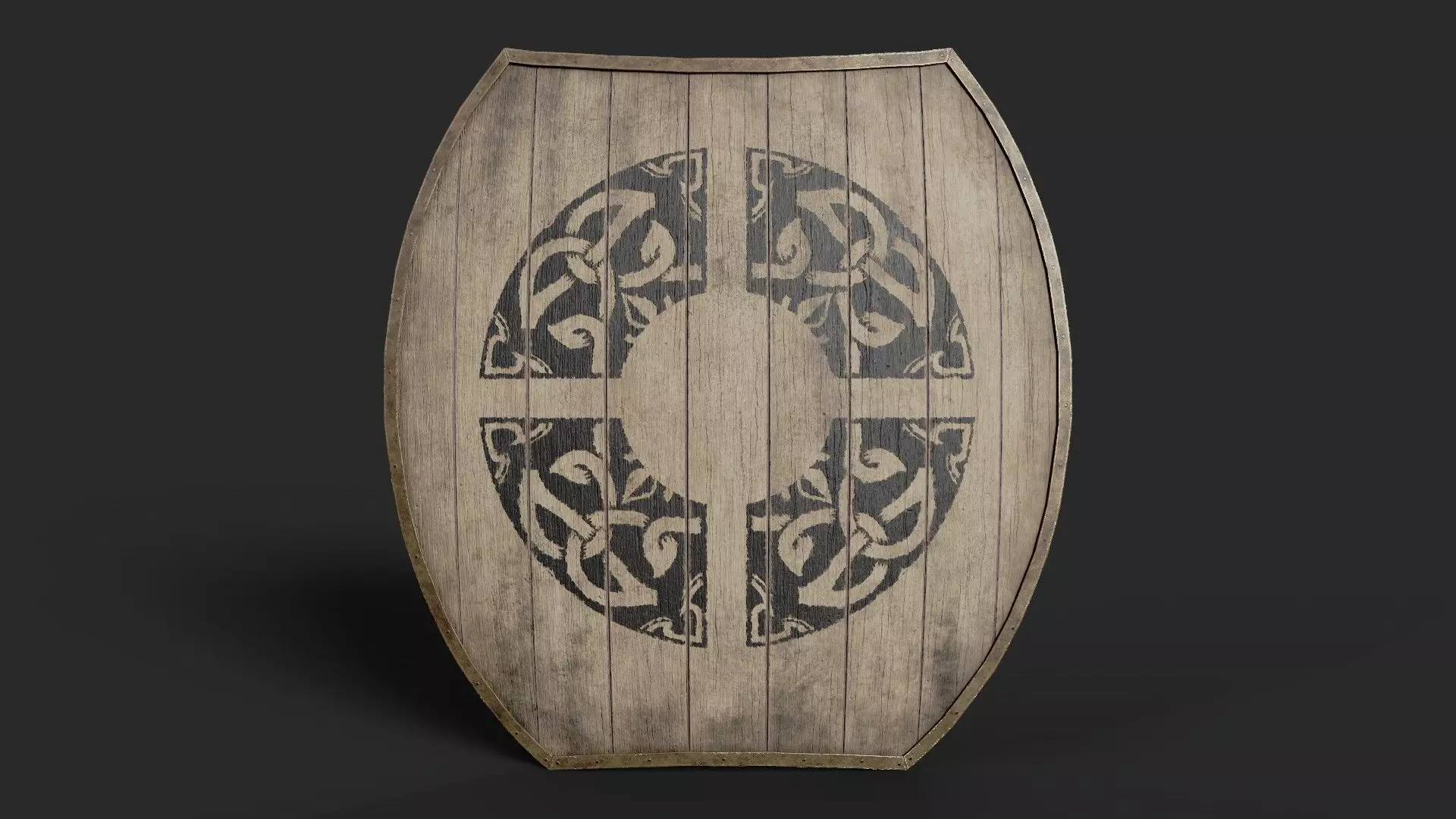 Slavic hybrid shield-painted ring rune symbol Low-poly 3D model_0