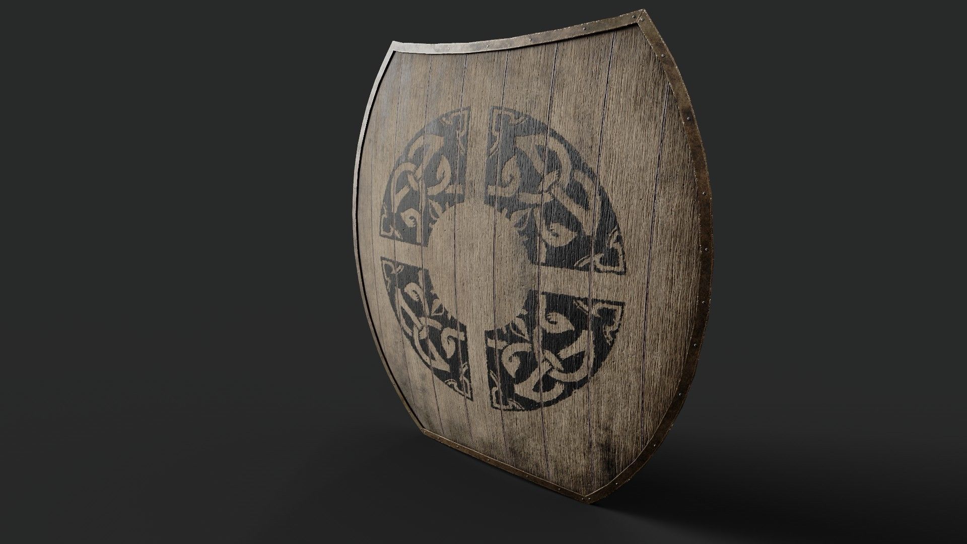 Slavic hybrid shield-painted ring rune symbol Low-poly 3D model_5