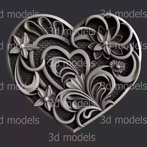 3d STL models for CNC or 3d printer heart P437 3D model