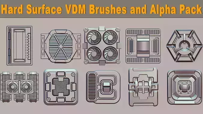 87 Hard Surface VDM Brushes and Alpha Pack