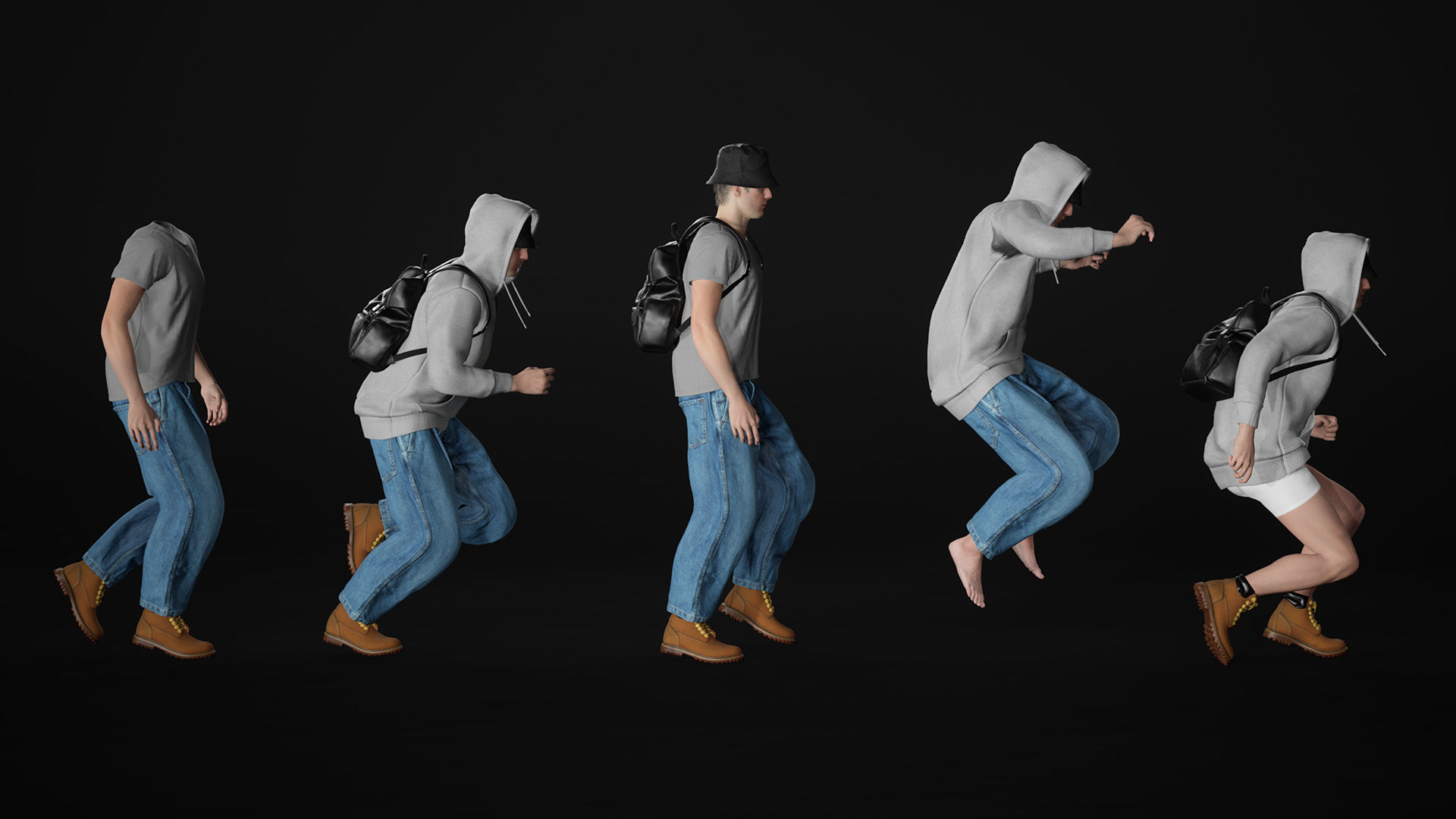 Man - Autumn 2 - Modular - Rigged Low-poly 3D model_19