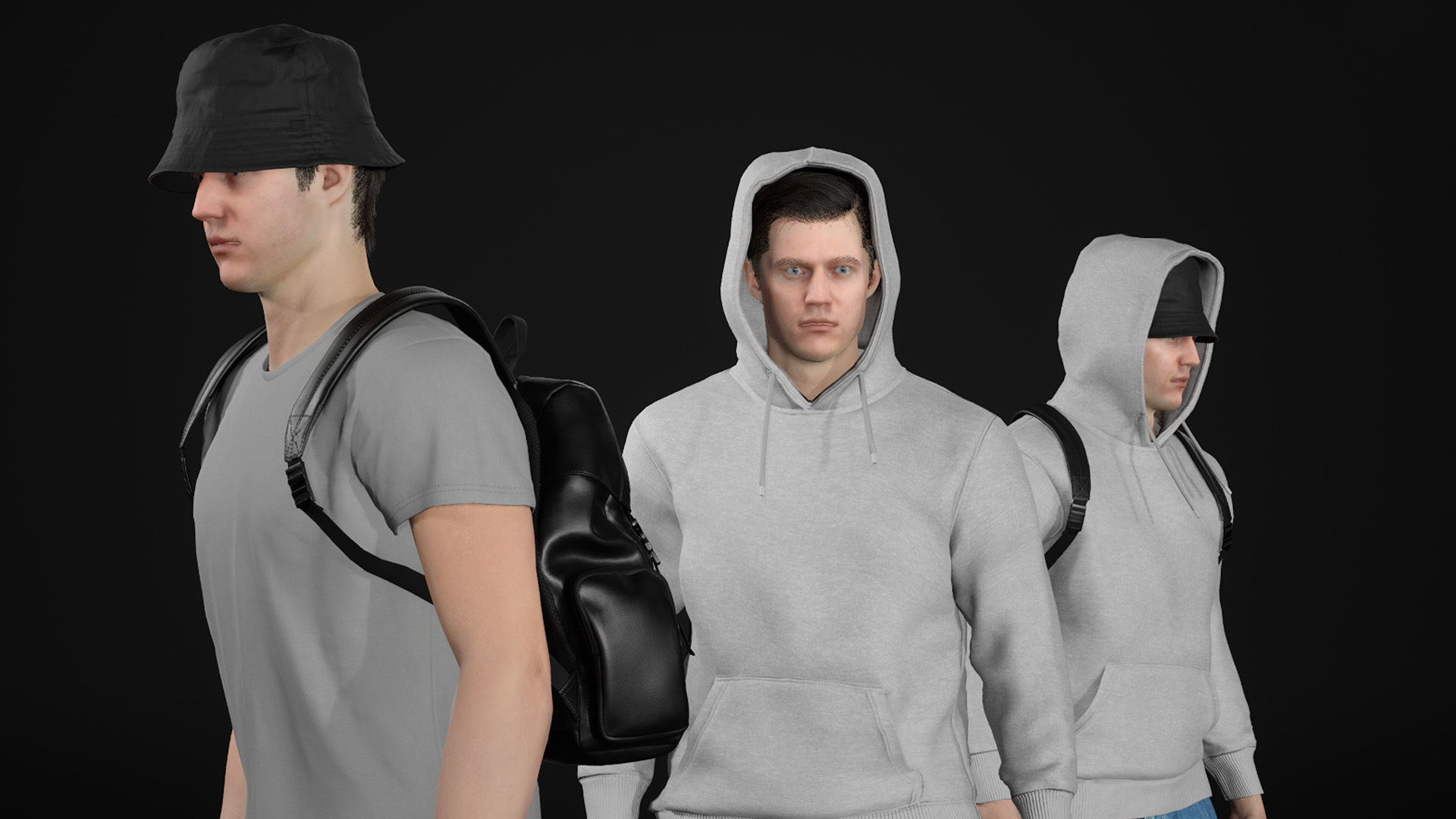 Man - Autumn 2 - Modular - Rigged Low-poly 3D model_22