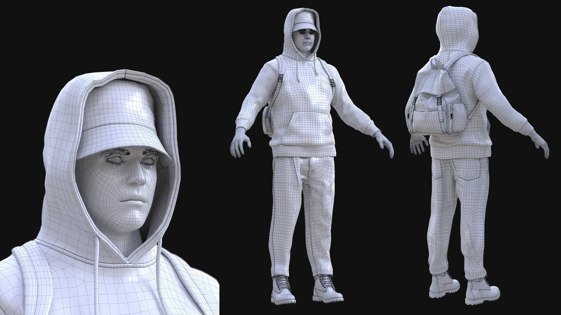 Man - Autumn 2 - Modular - Rigged Low-poly 3D model_16
