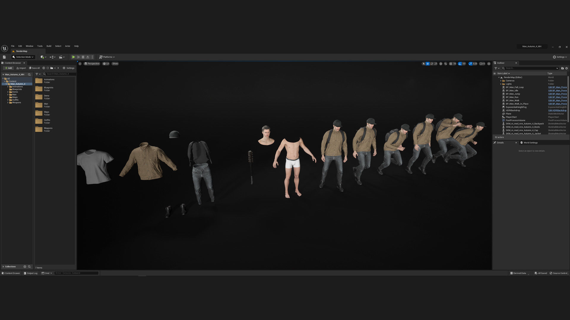 Man - Autumn Outfit 4 - Modular - Rigged Low-poly 3D model_5