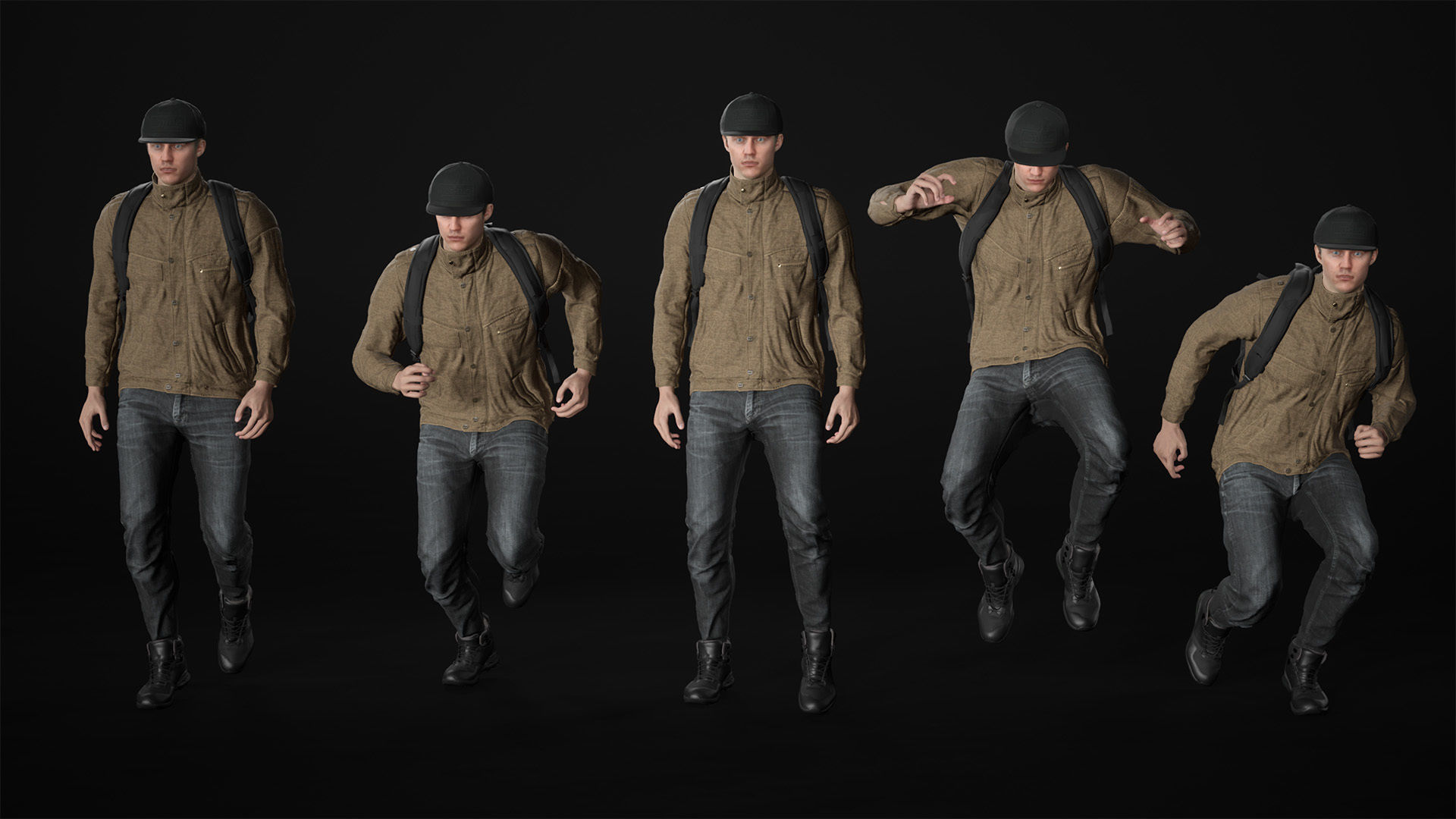 Man - Autumn Outfit 4 - Modular - Rigged Low-poly 3D model_20