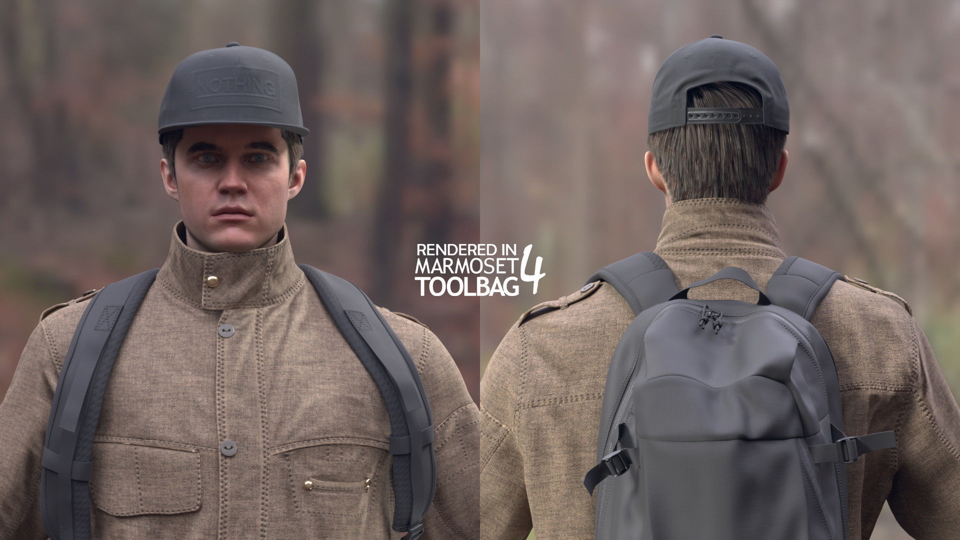 Man - Autumn Outfit 4 - Modular - Rigged Low-poly 3D model_9