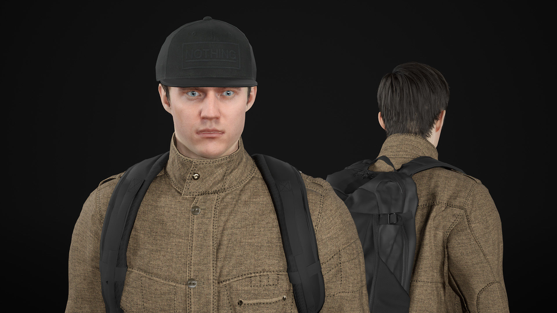 Man - Autumn Outfit 4 - Modular - Rigged Low-poly 3D model_26
