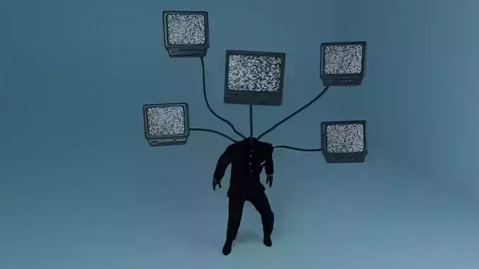 skibidi toilet TVs man 3D model