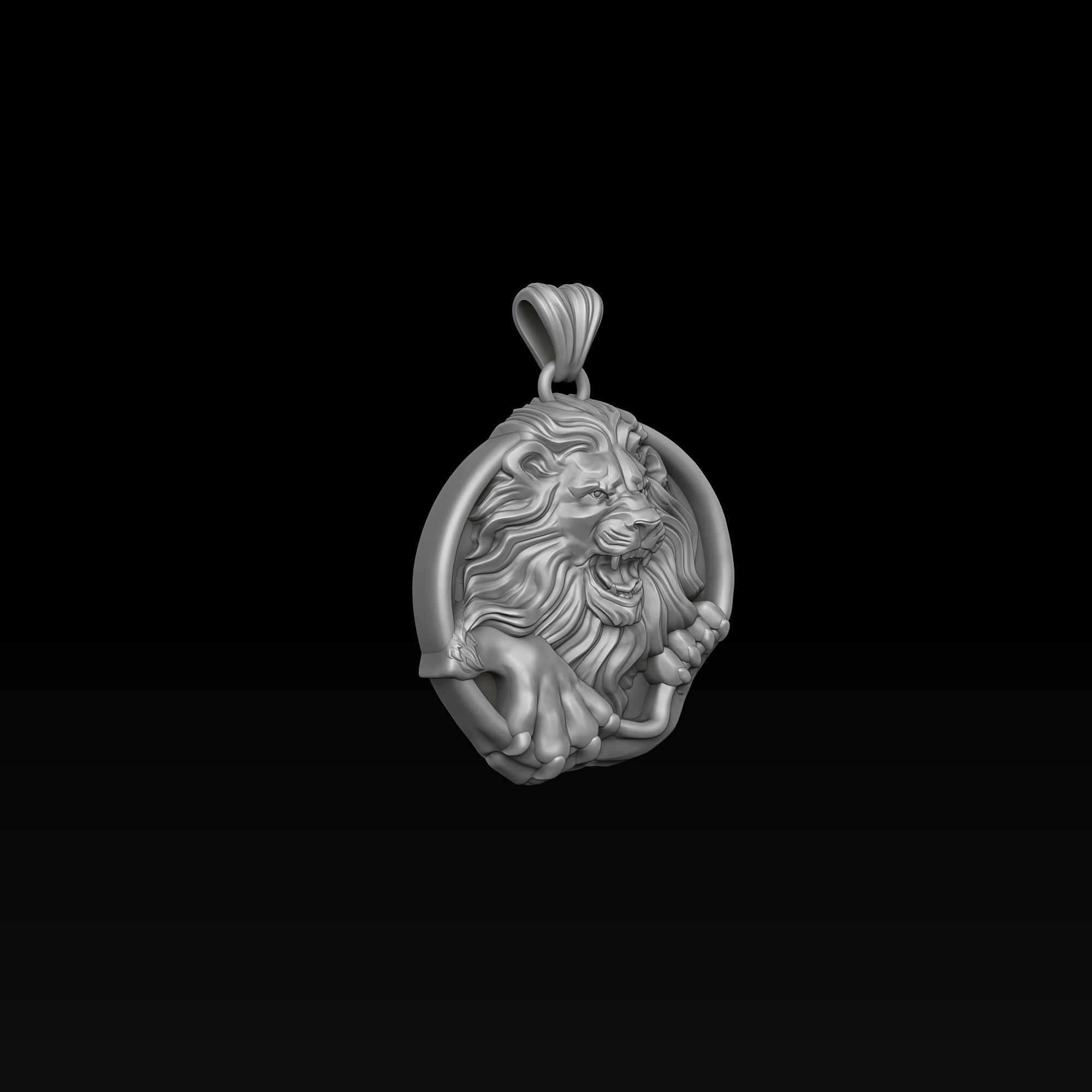 Furious Angry Lion pendant 3D print model_6