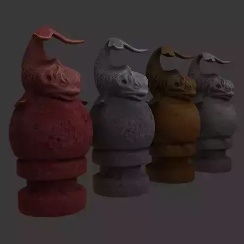 Low poly fish statue stone texture